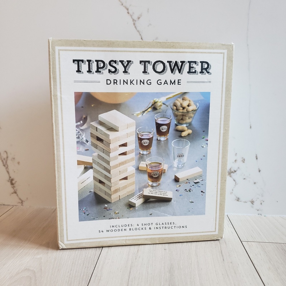 Tipsy Tower Drinking Game Adult Party Game Set New Sealed Gift